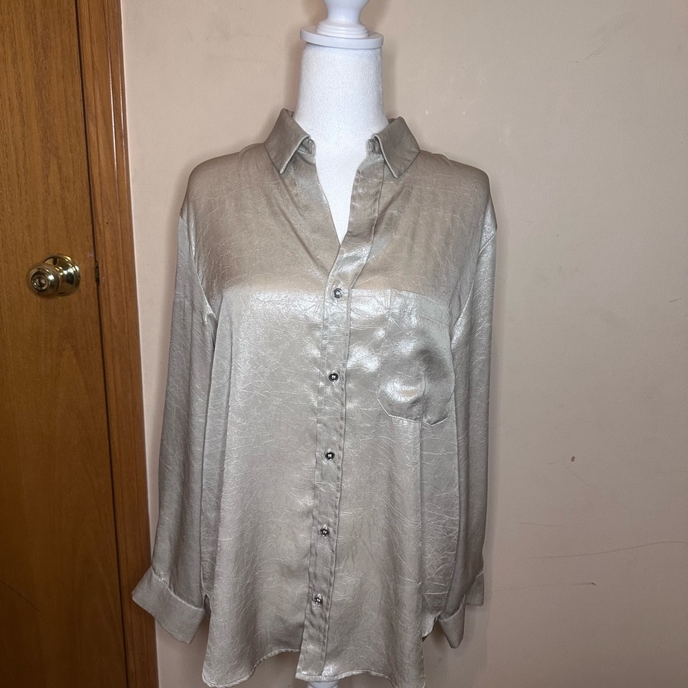 Zara Metallic Gold Shirt
